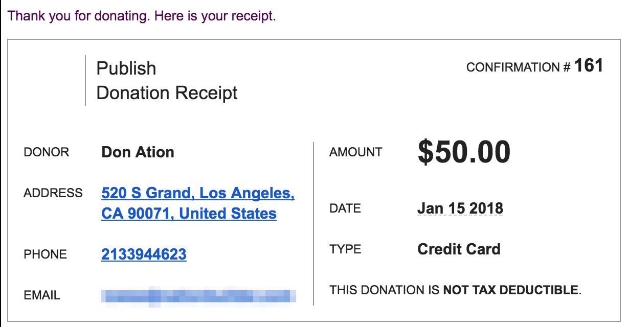 create a donation page