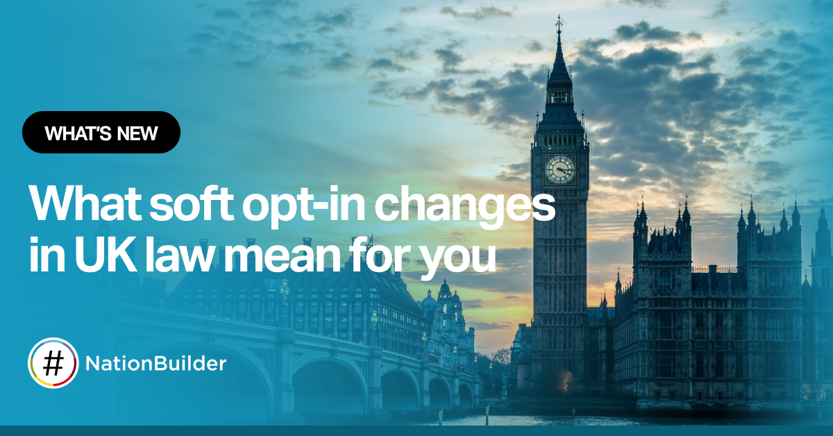 Image with blog title "What soft opt-in changes in UK law mean for you" in front of London skyline