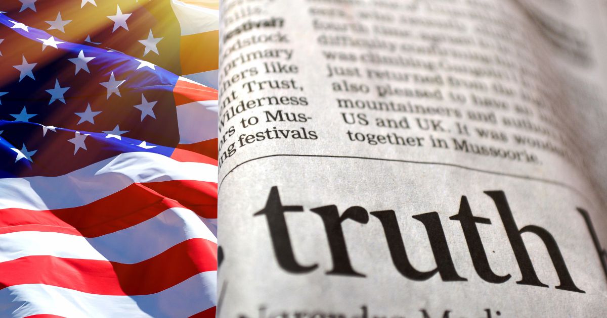 American flag and newspaper