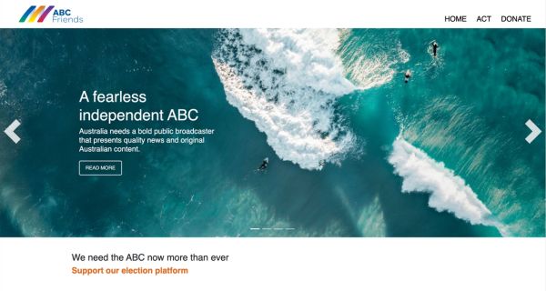 Election website banner