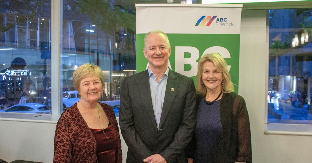 L - R: ABC Friends National President, Cassandra Parkinson, ABC Managing Director, Hugh Marks, and ABC Friends Victoria President, Pam Creed
