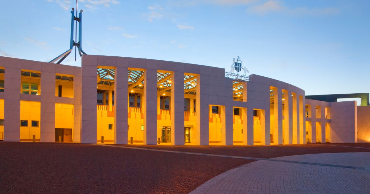 Parliament house at dusk