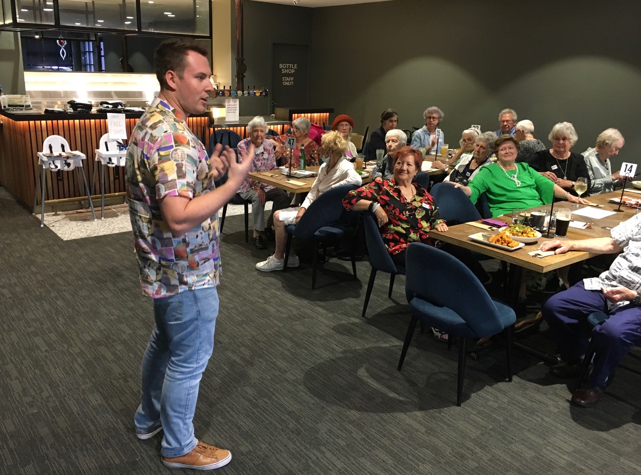 Dr Gordon Reid speaking at Central Coast Christmas Party