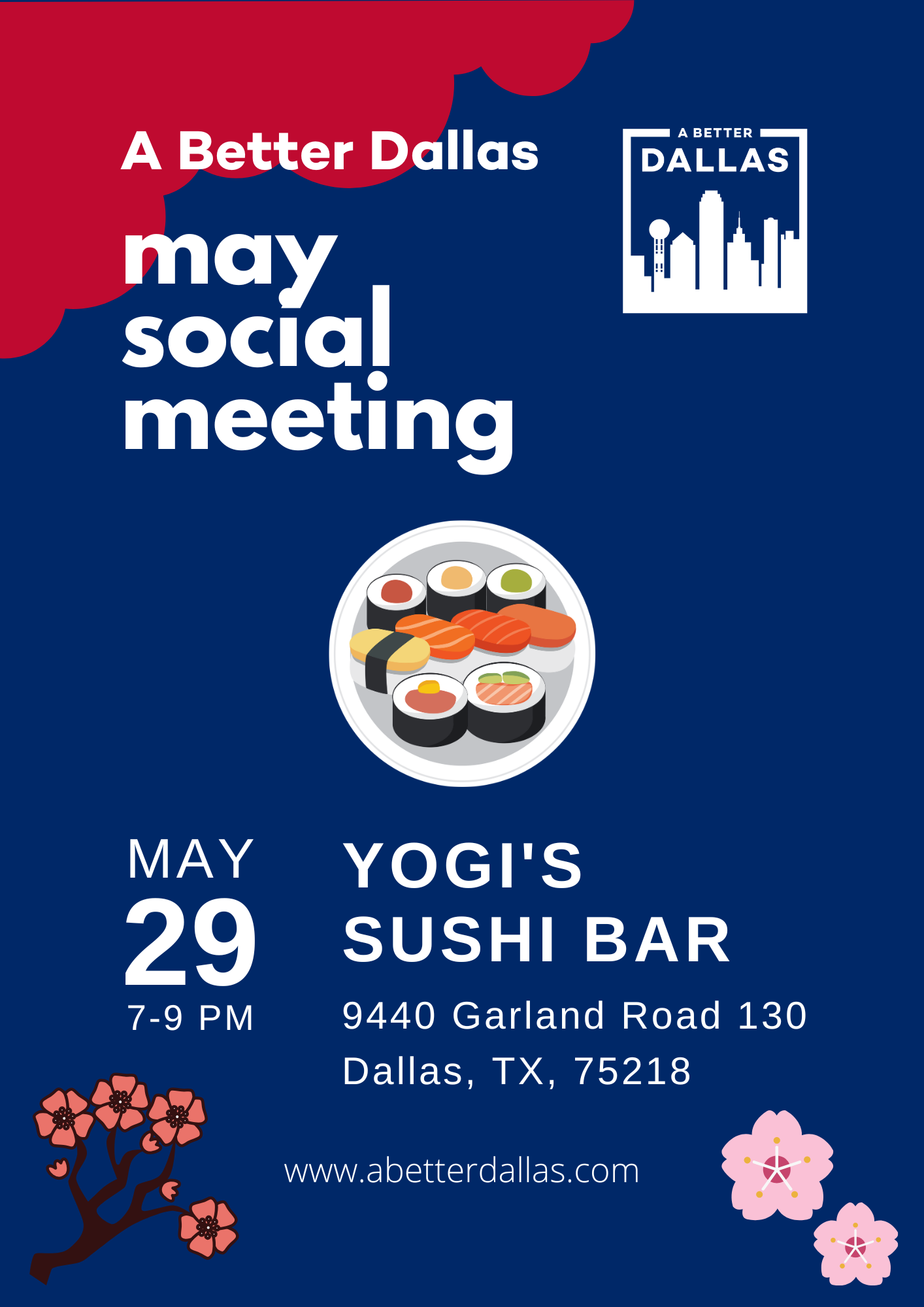 ABD May Social Meeting flyer