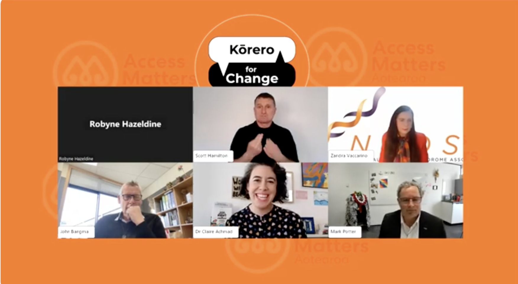 Koorero for Change - Education webinar - Zoom screenshot