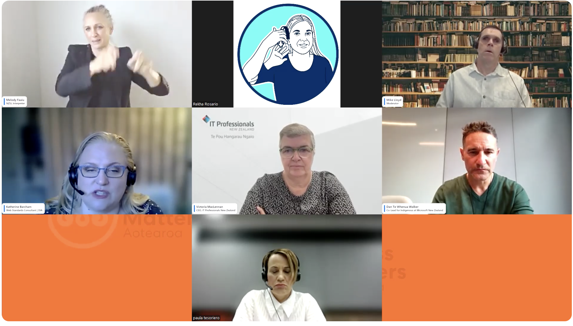 Koorero for Change - Digital & Information Systems webinar - Zoom screenshot