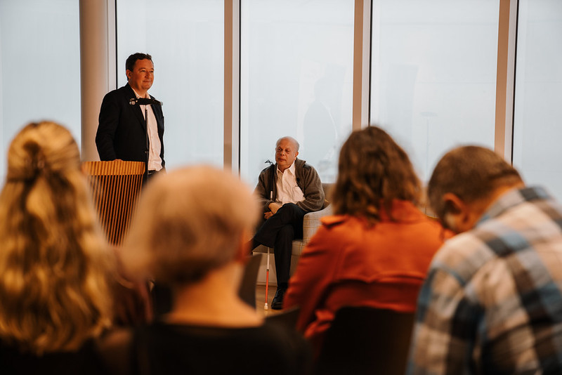 Tim Clark standing David Lepofsky sitting Russell McVeagh audience in foreground
