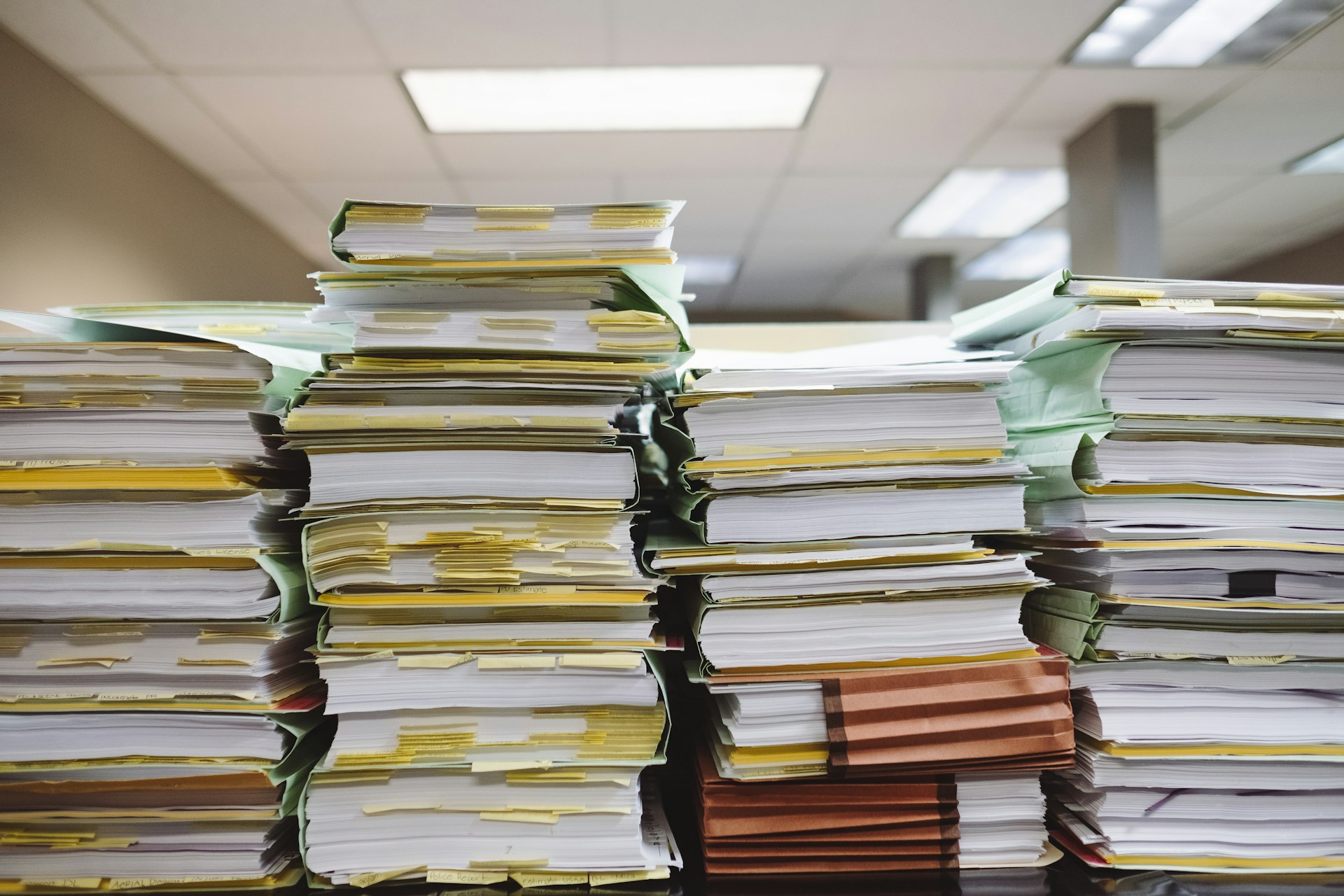 Stacks and stacks of books and paper