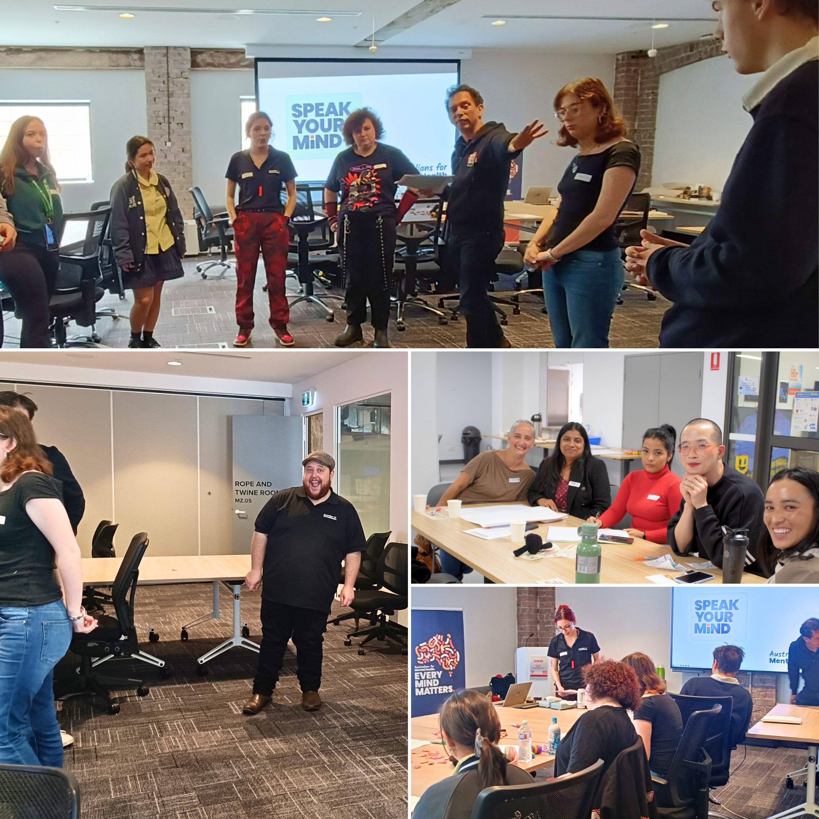 Young participants collaborating at a Youth Unmuted event