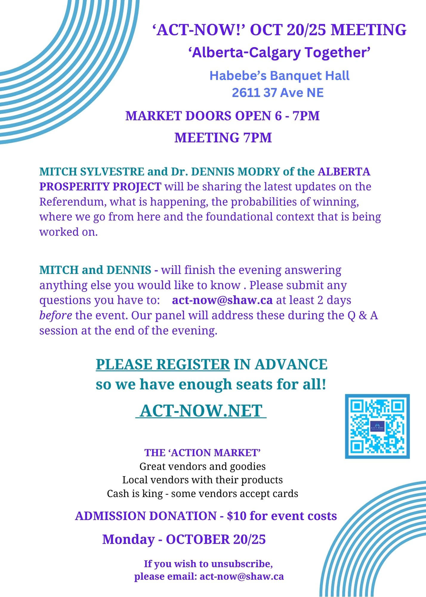 Event | October 20 | Plamondon | Act Now - Special Speakers Mitch Sylvestre & Dr, Dennis Modry