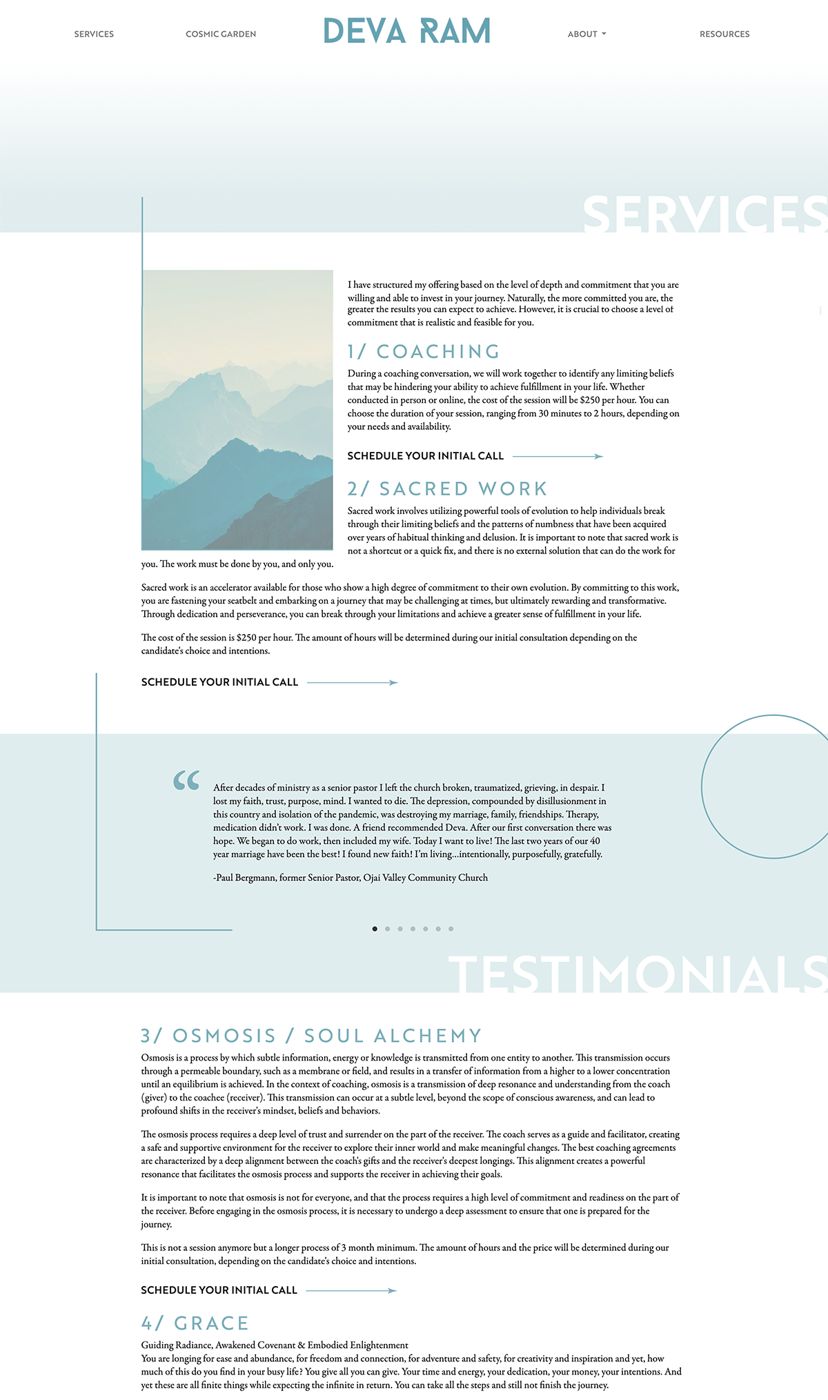 Services and Testimonials at a Glance