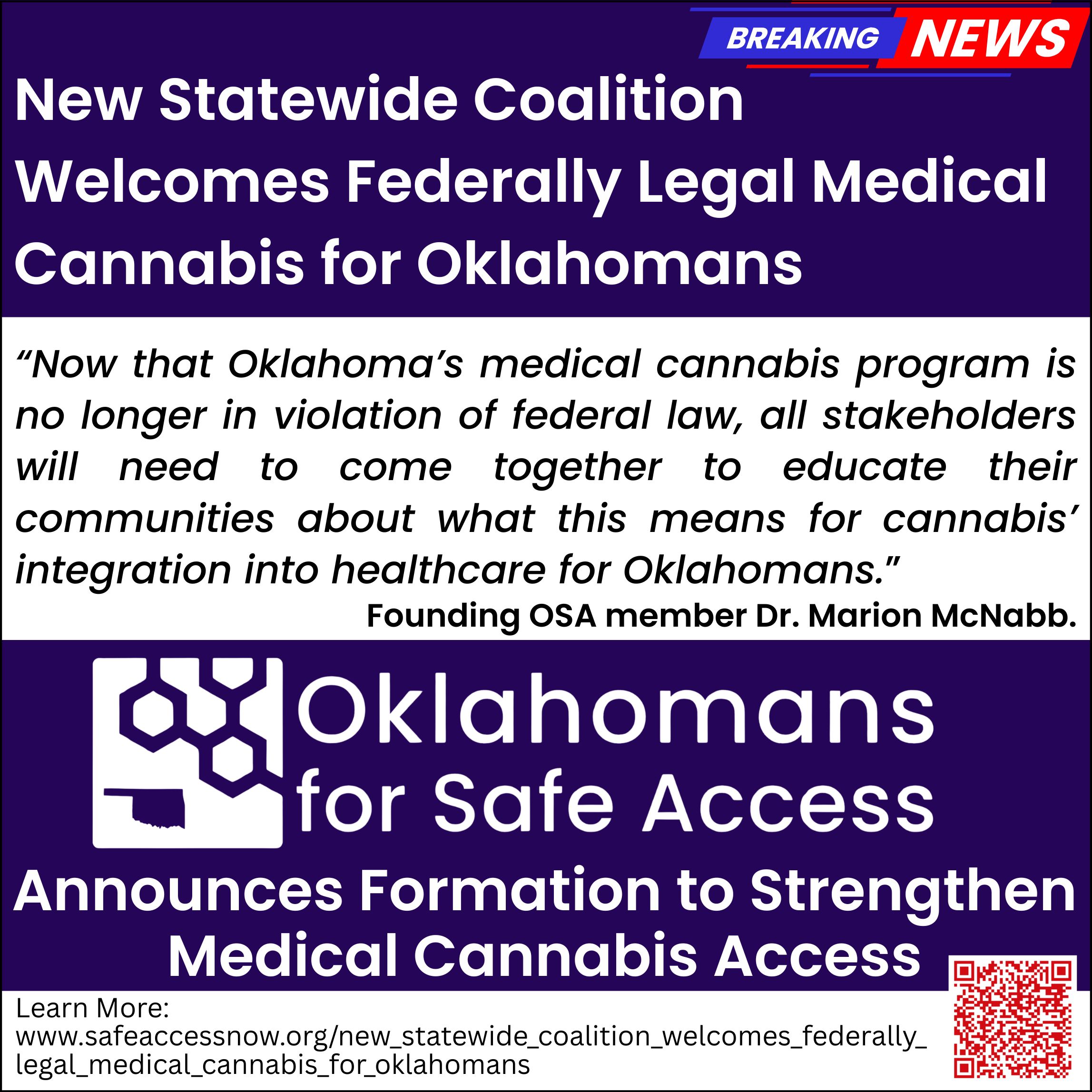 New Statewide Coalition Welcomes Federally Legal Medical Cannabis for Oklahomans