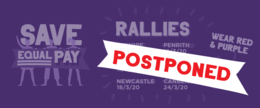 Save Equal Pay Rallies Delayed