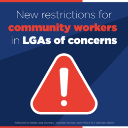 New Restrictions for LGAs of Concern - Community Sector