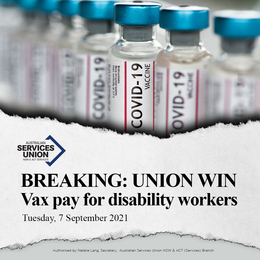 Vax Pay for Disability Workers in LGAS of Concern