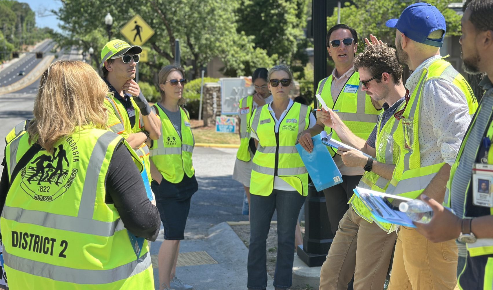 Community members documenting conditions during a walk audit
