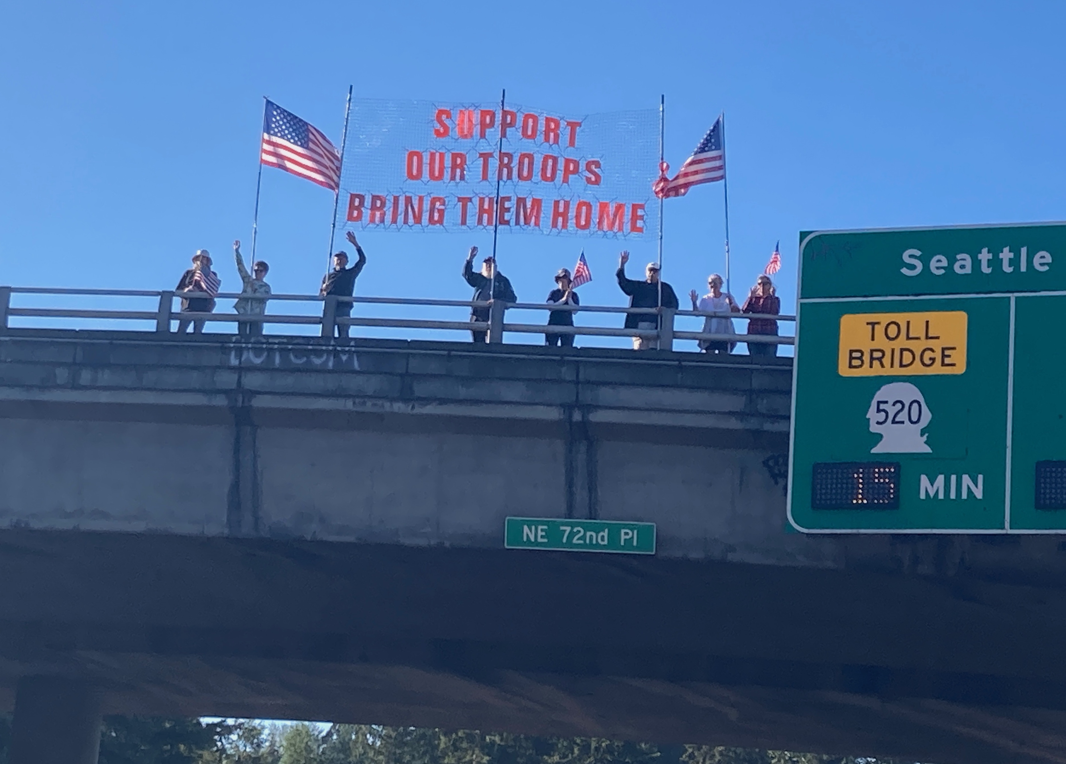 Kirkland WA Banner Action for Troops