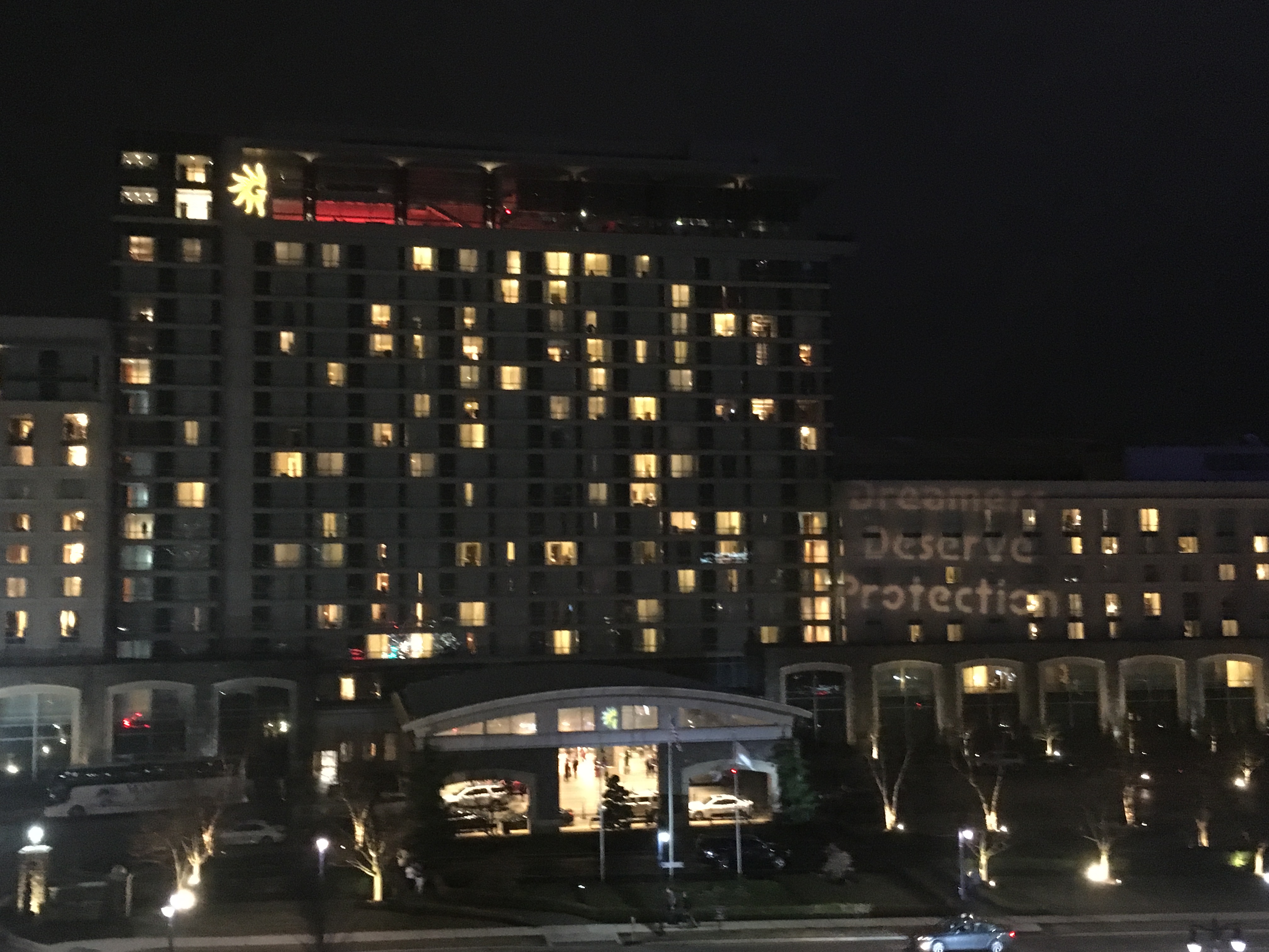 Dreamer/Daca messaging projected in Maryland outside CPAC