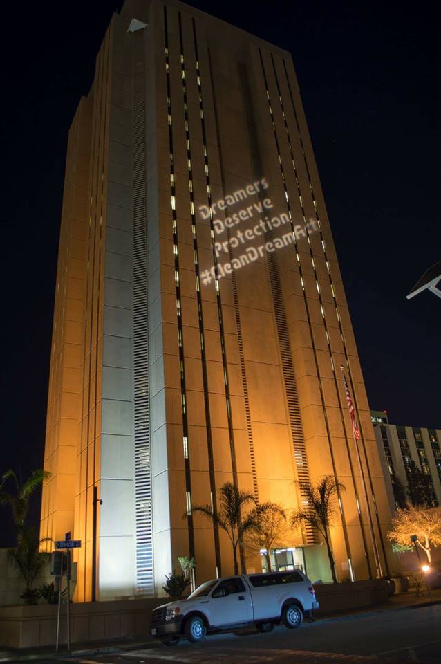 Light Projection To Support Dreamers in San Diego