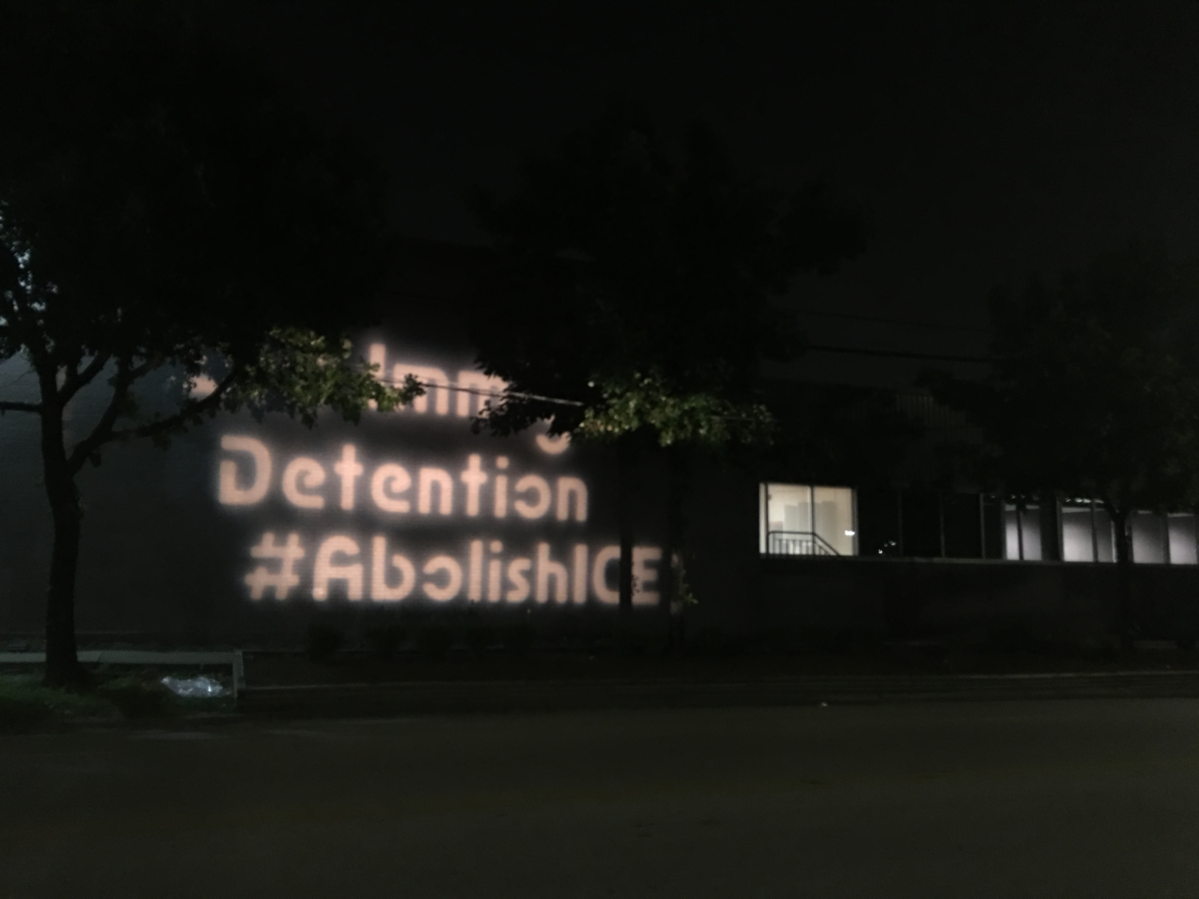 Houston DSA Light Projection Against Child Prisons 