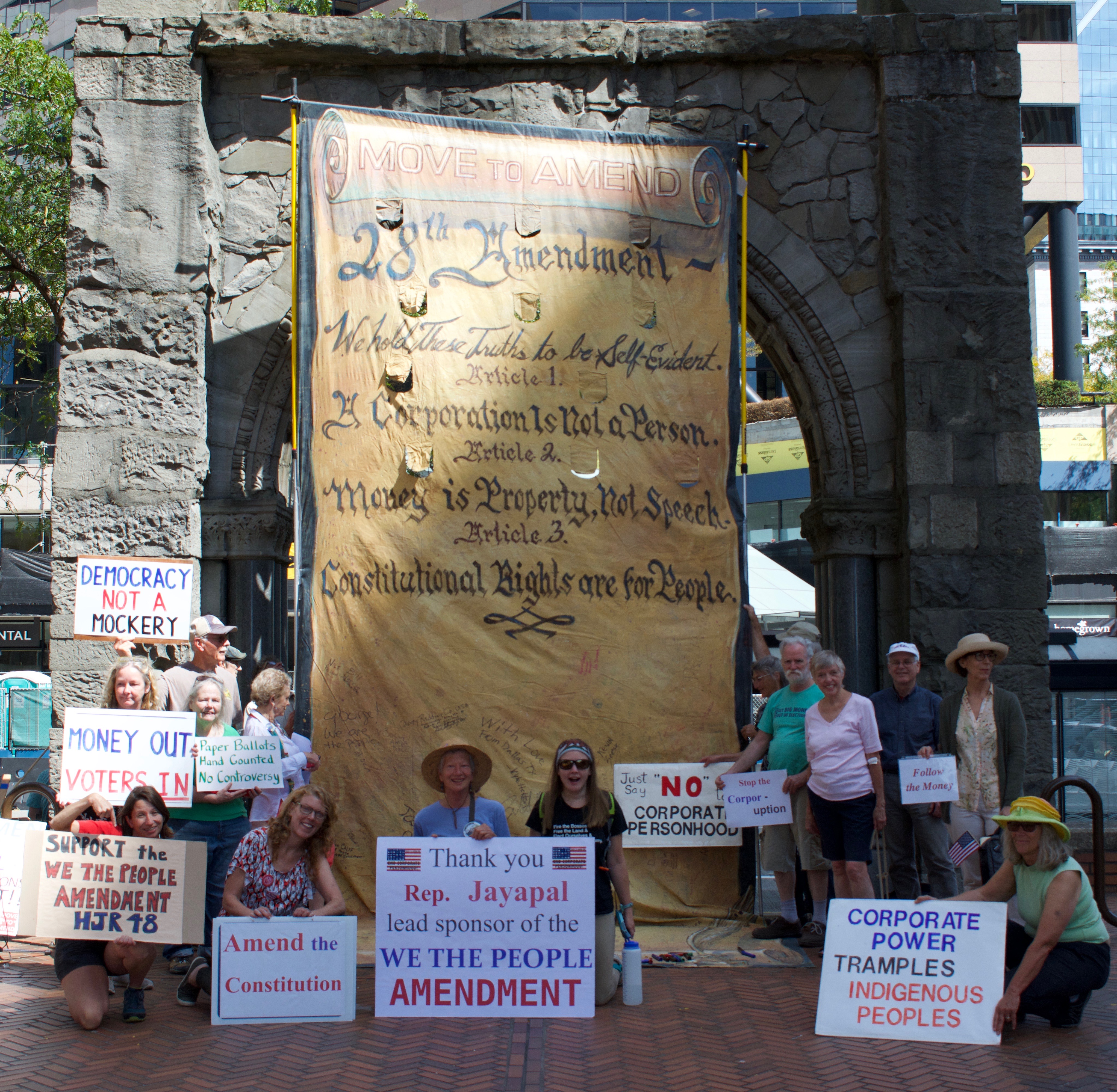 Backbone Sets Backdrop at Seattle Move to Amend Day of Action