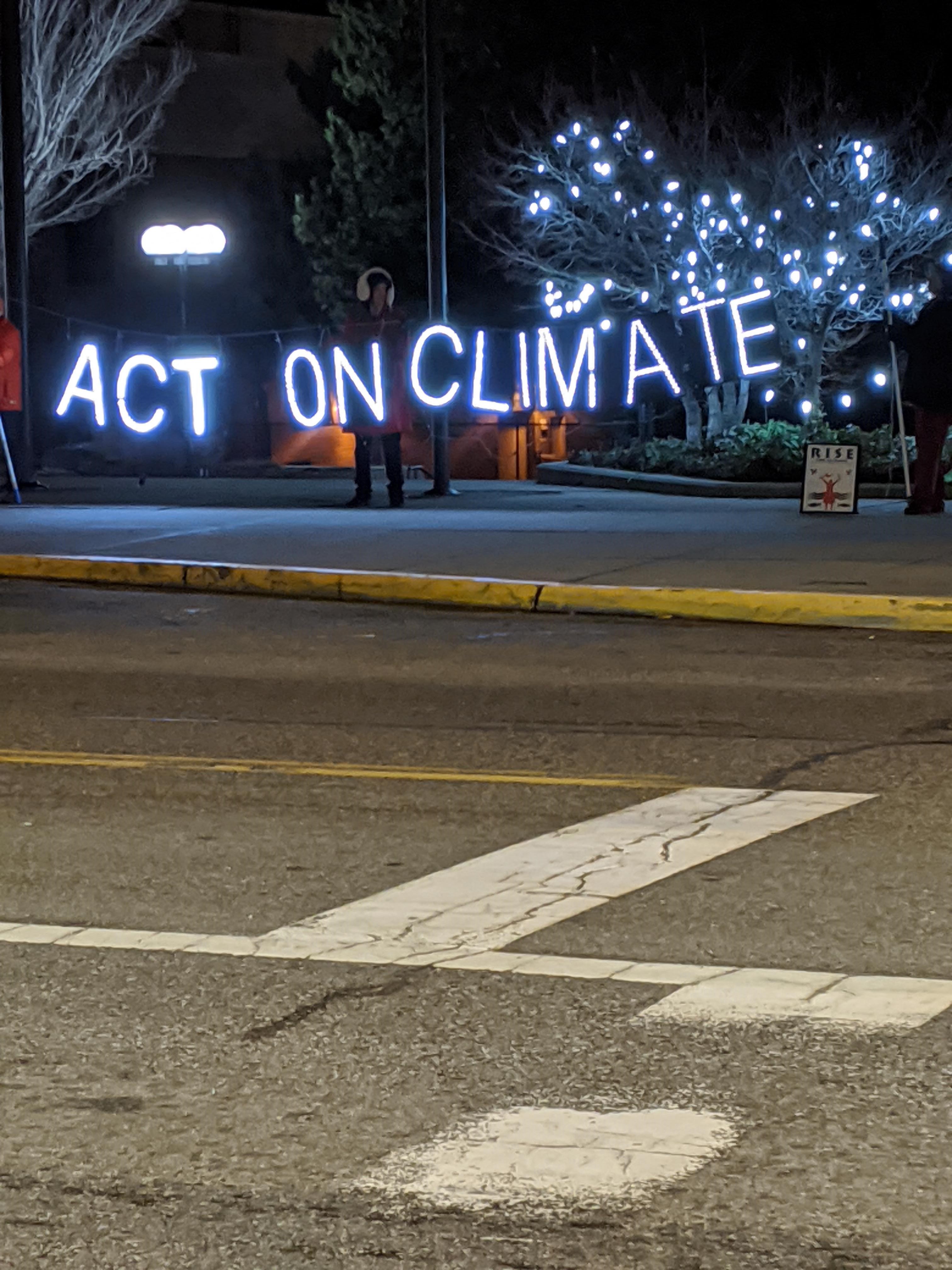 Climate Message Illuminated in Wenatchee, WA 