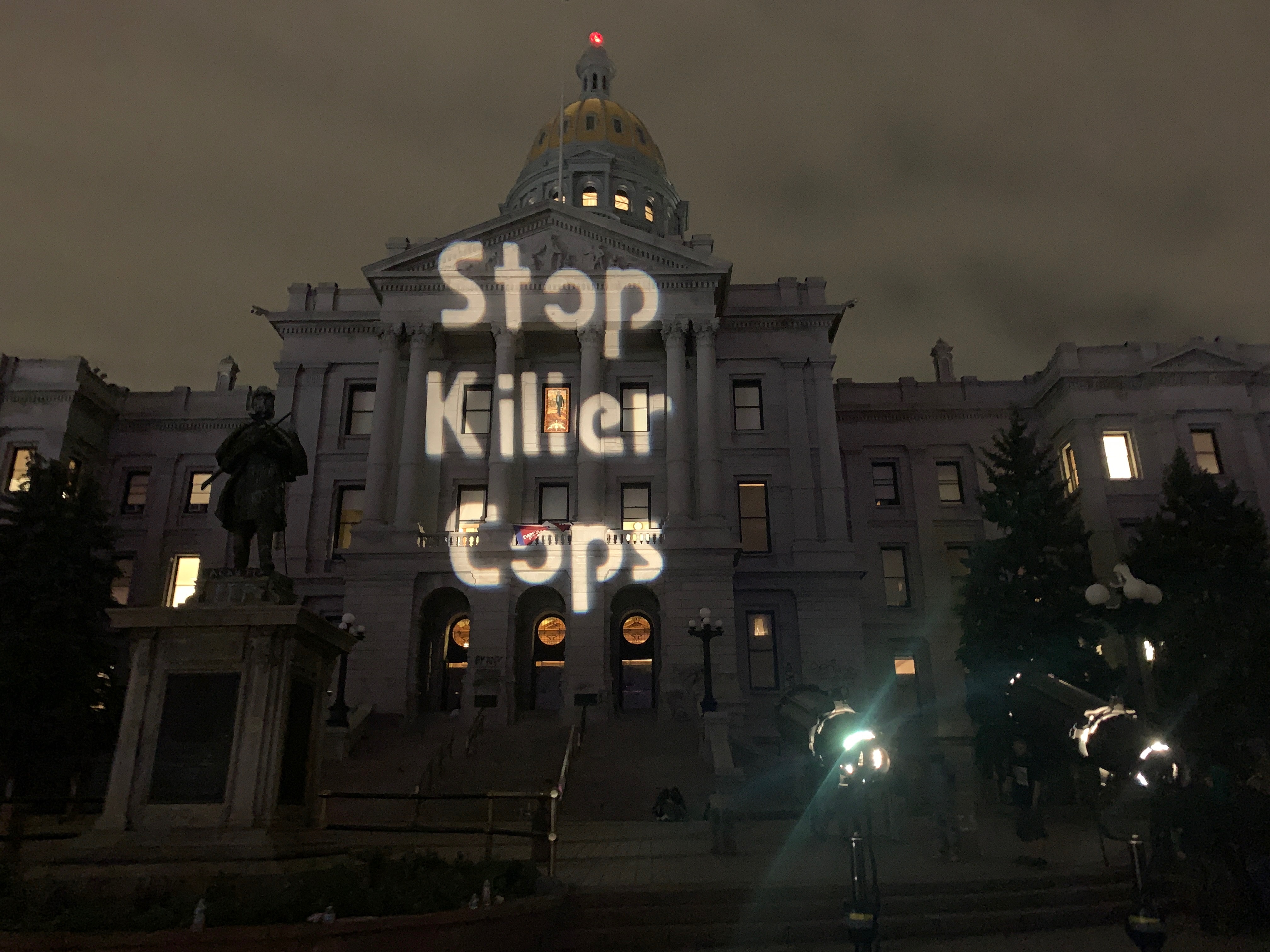 Three nights of light projections on the Colorado State Capitol