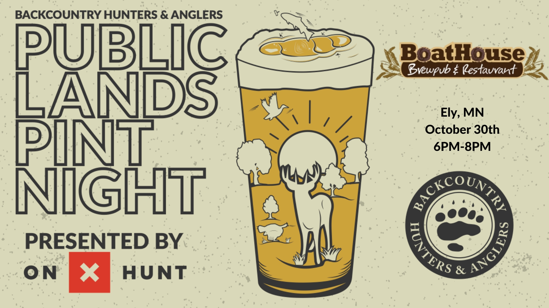 Ely CWD Pint Night Presented by OnX Hunt Backcountry Hunters and Anglers