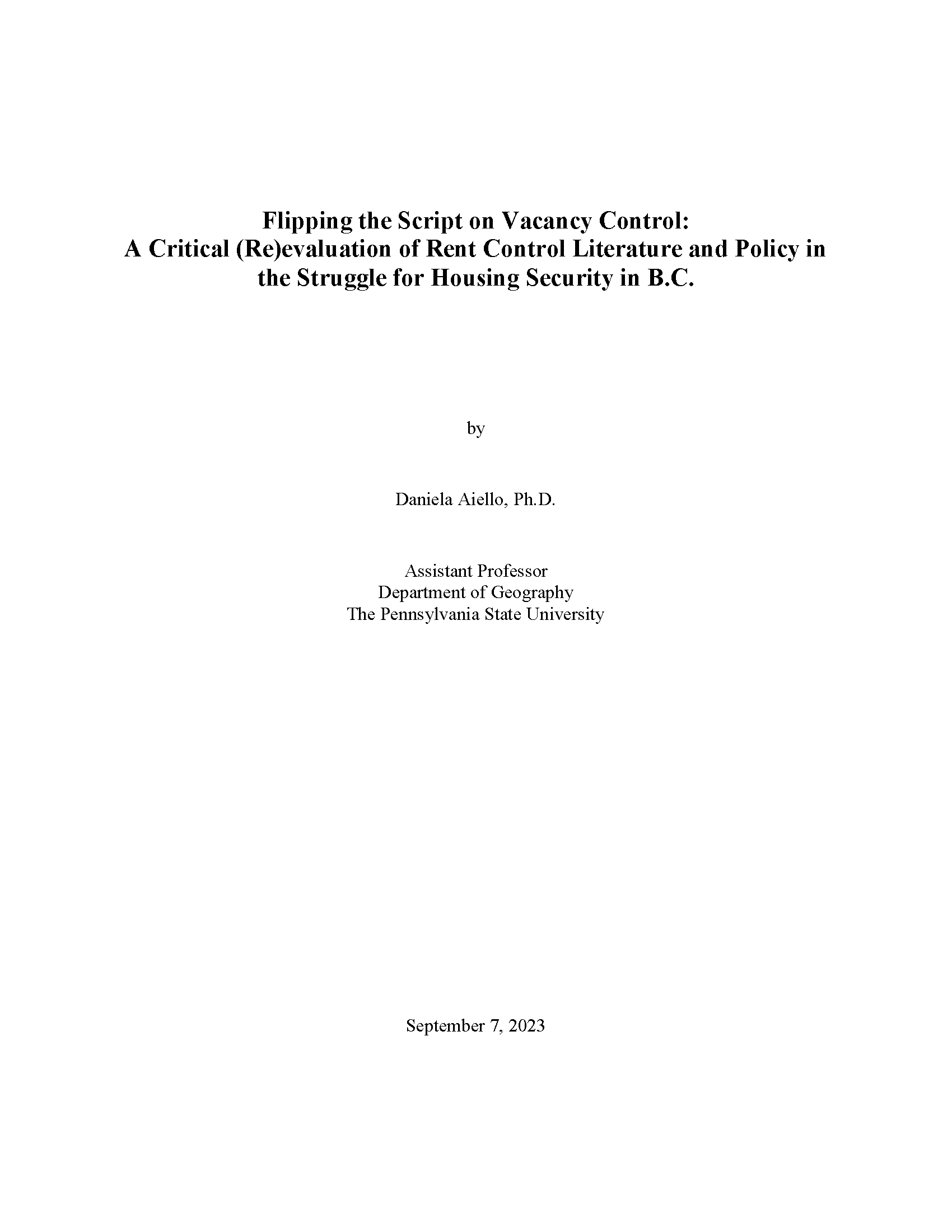 Cover page of \