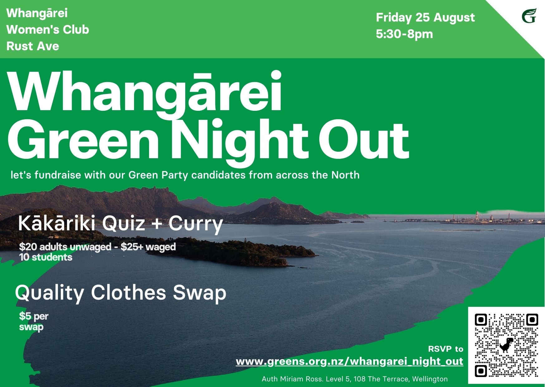 Whangarei Night Out Confirmation Green Party of Aotearoa New Zealand