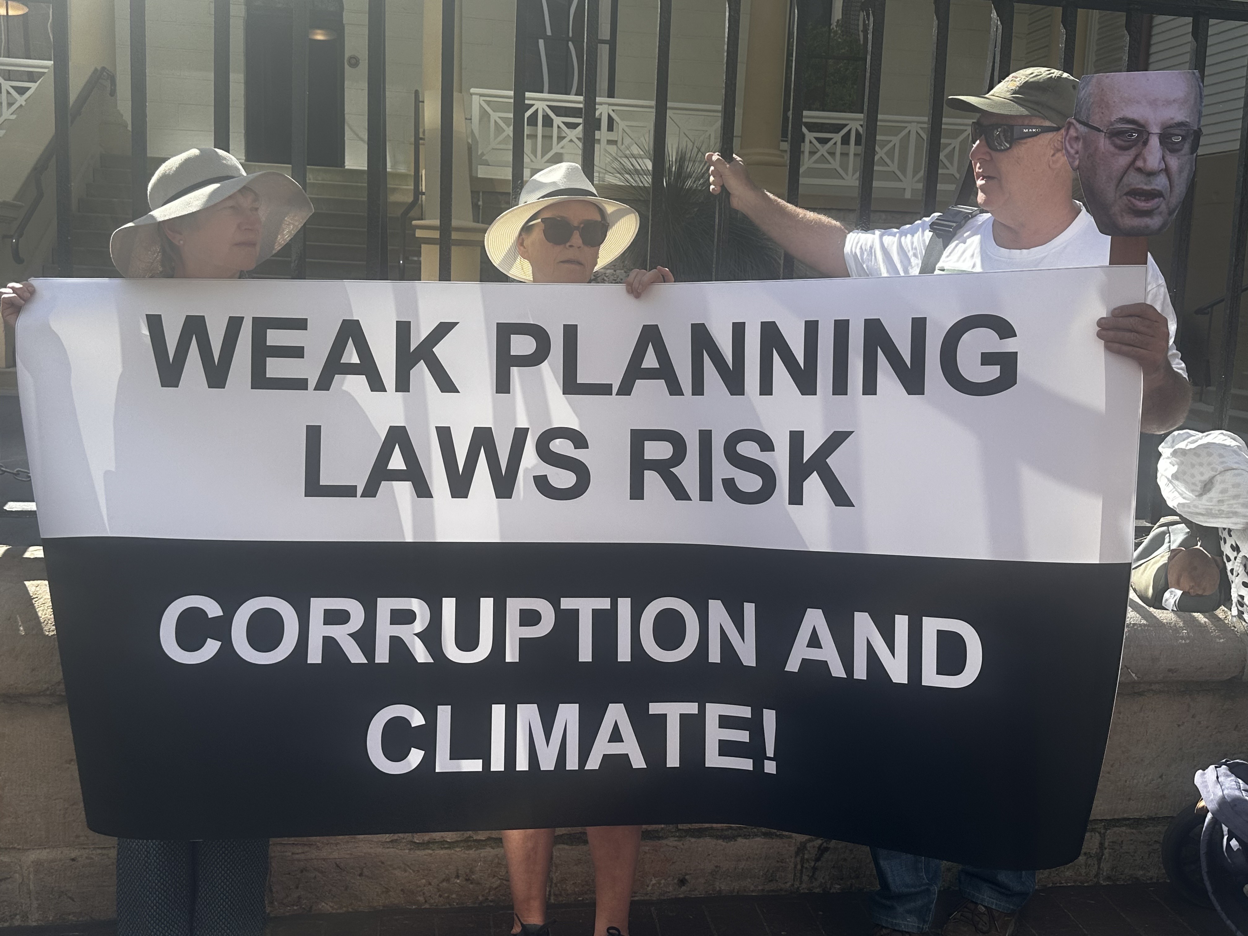 Supporters protesting the Minns Government Planning Reform Bill at Sydney Parliament House on 14 October 2025