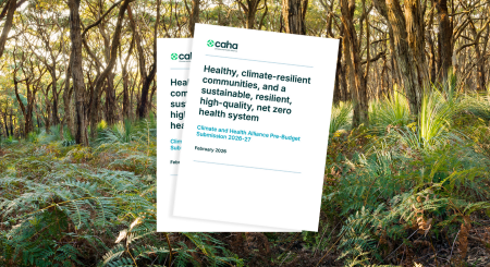 Pre-budget submission: Healthy, climate-resilient communities, and a sustainable, resilient, high- quality, net zero health system