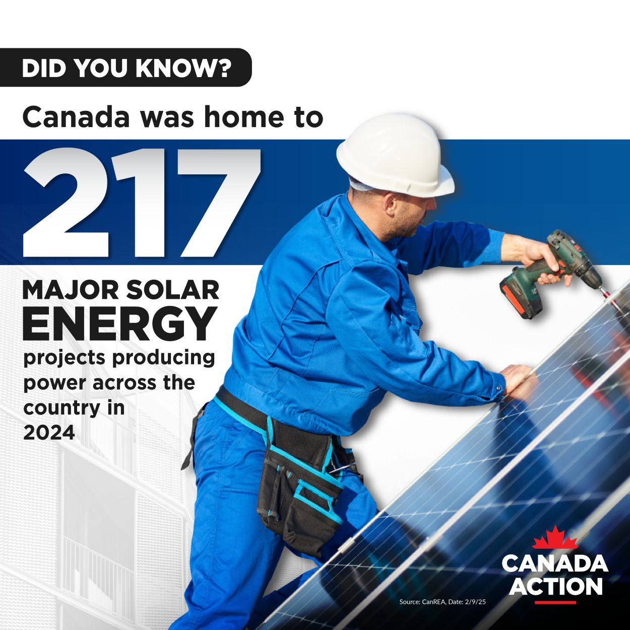 Canada was home to 217 major solar energy projects as of 2024