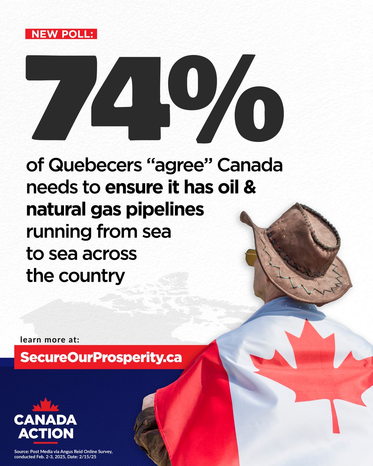 74 per cent of Quebecers say Canada needs oil and gas pipelines from coast to coast - POLLING FEB 2025