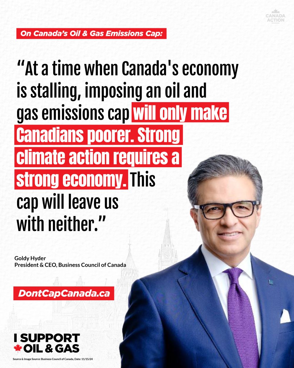 Goldy Hyder says emissions cap will make Canadian poorer