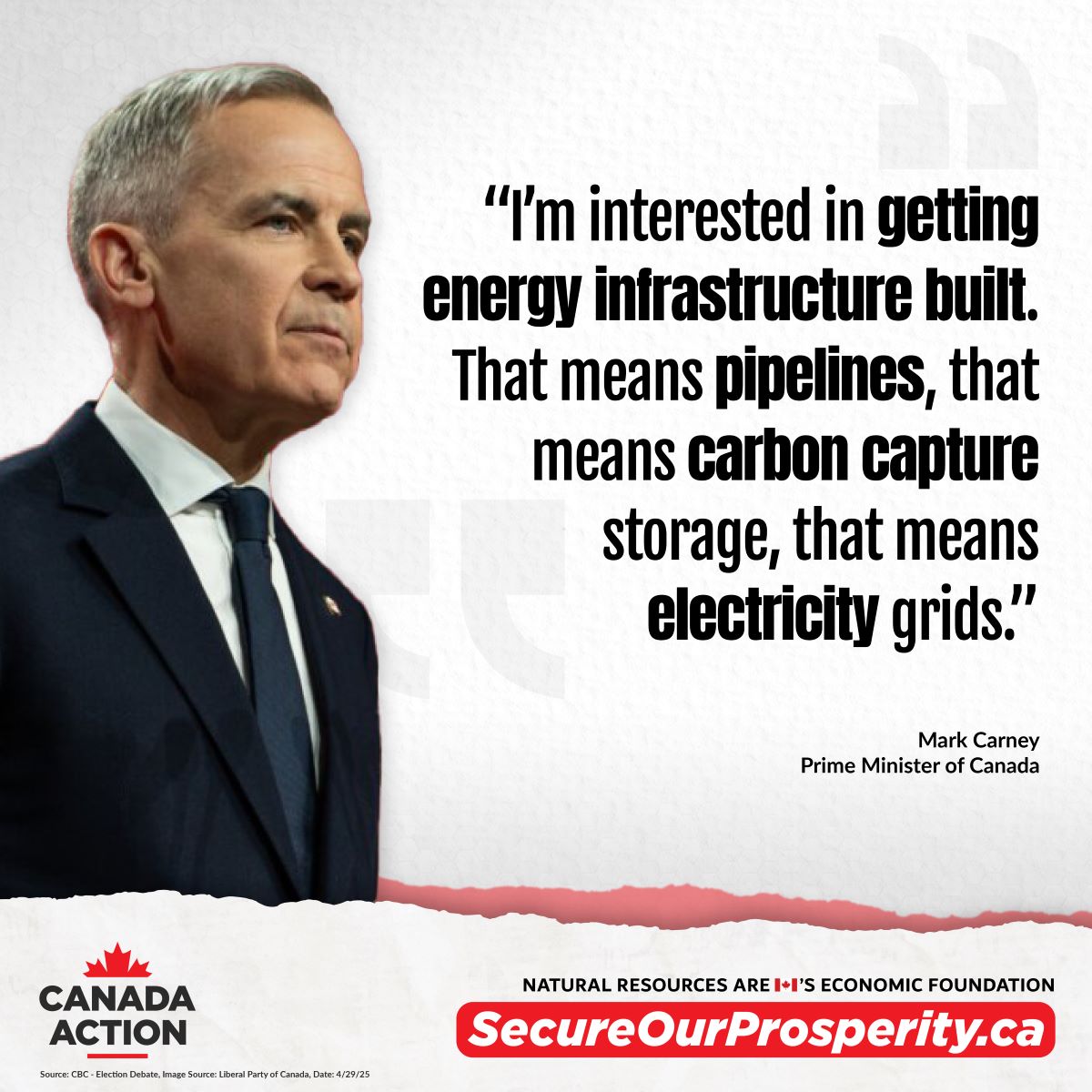 Mark Carney says he's interested in getting new energy infrastructure built, including pipelines