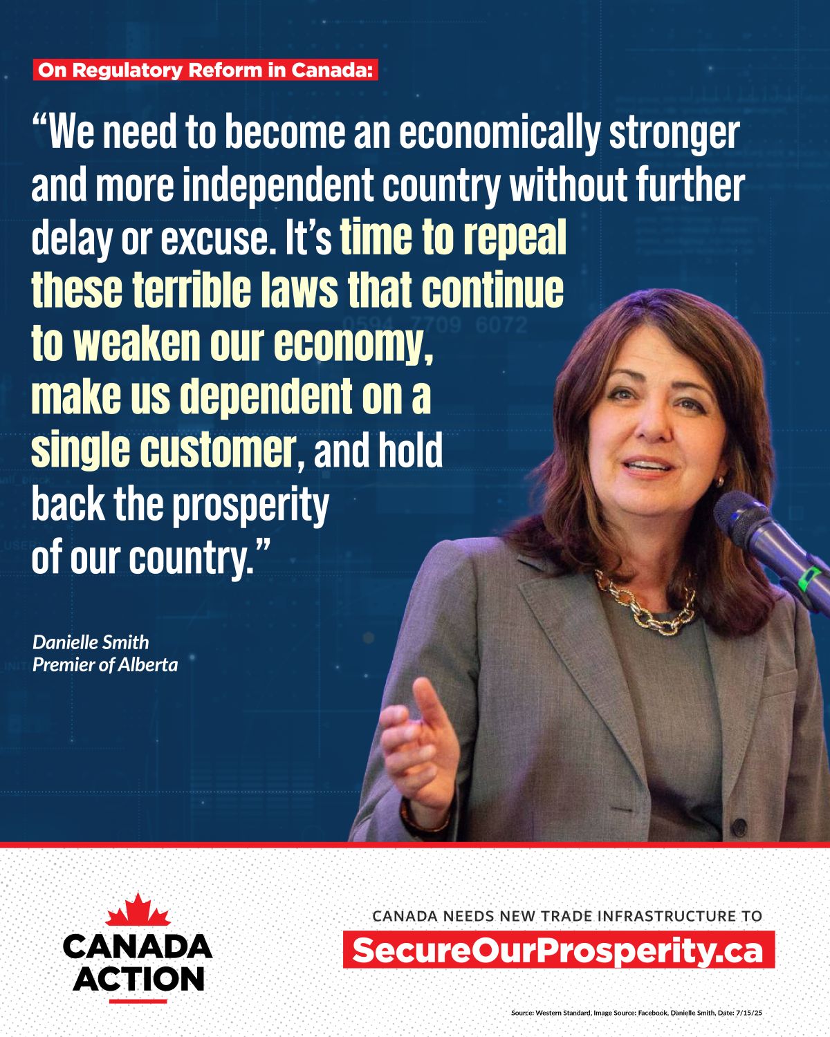Premier Danielle Smith says it's time to repeal bad laws that are holding back Canadian prosperity