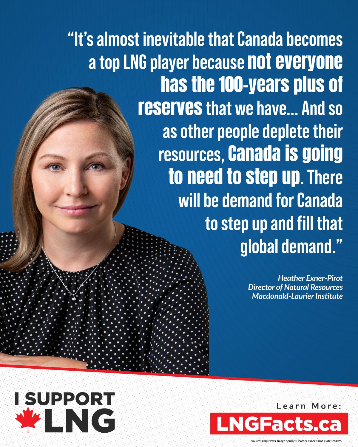 Heather says Canada will become an LNG player, and needs to step up and fill global demand