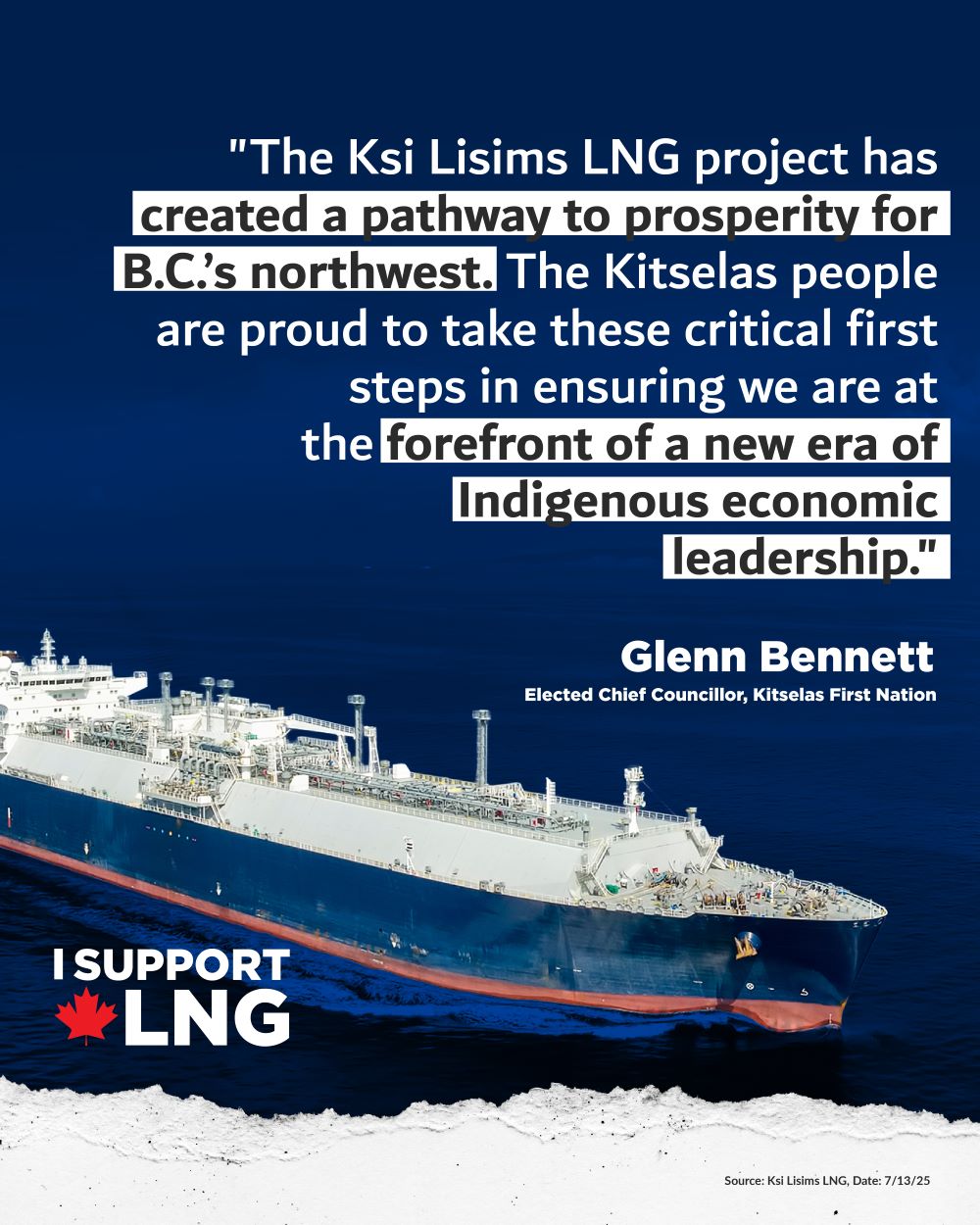 Ksi Lisims LNG - Glen Bennet of Kitselas First Nation says project will be at forefront of Indigenous economic leadership