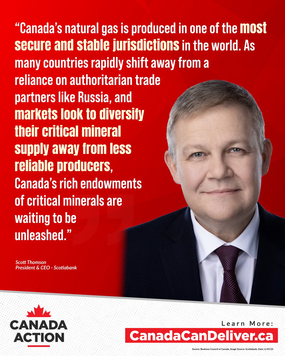 Scott Thomson, CEO of Scotiabank, says Canada's natural gas is world-class and we have what the world wants.