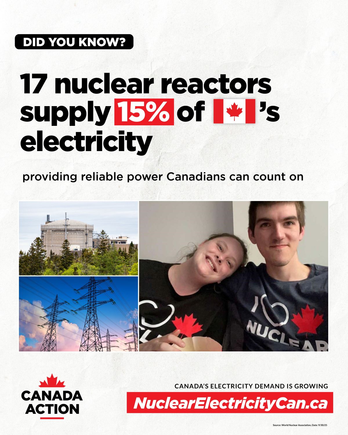 Canada is home to 19 nuclear reactors, 17 of which are operating at any given time