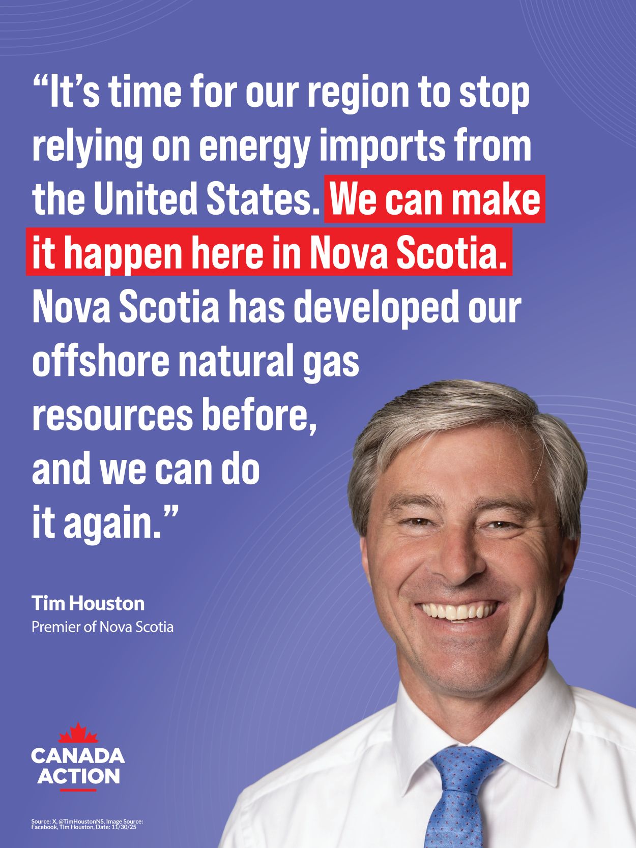 Canada must become energy self-dependent, says Premier Tim Houston