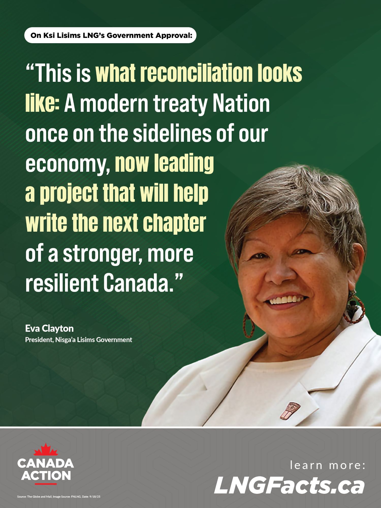 Eva Clayton on Ksi Lisims Approval - This is What Reconciliation Looks Like - Indigenous - First Nations