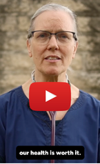 Youtube reel thumbnail: Close-up of Dr. Ann Loewen with a play button