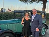 Christian in front of a Ford Model T with his favorite flapper