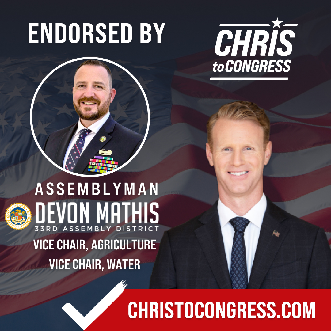 Endorsed by Assemblyman Devon Mathis
