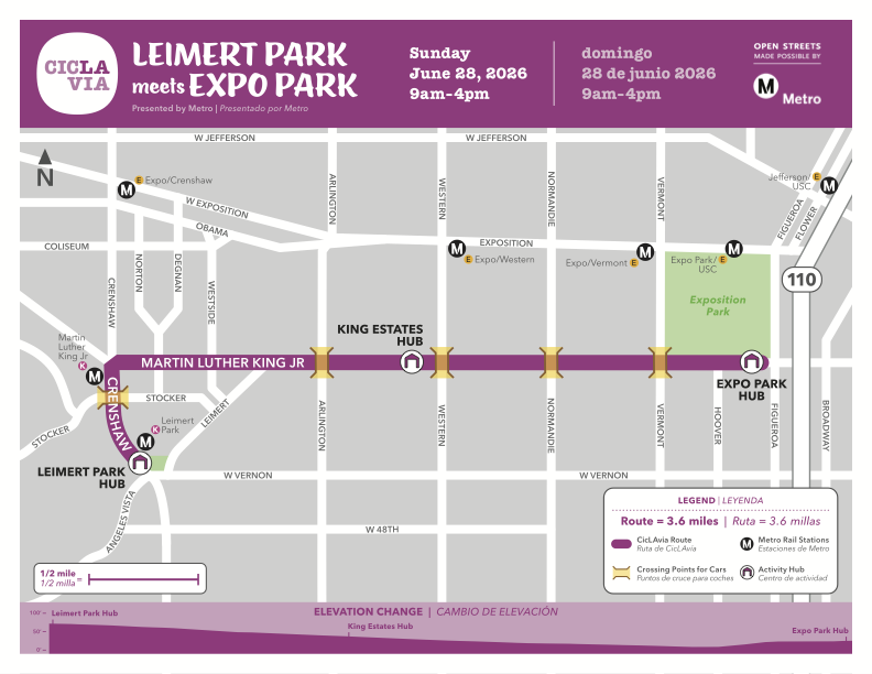 CicLAvia—Leimert Park meets Expo Park Elevation Map
