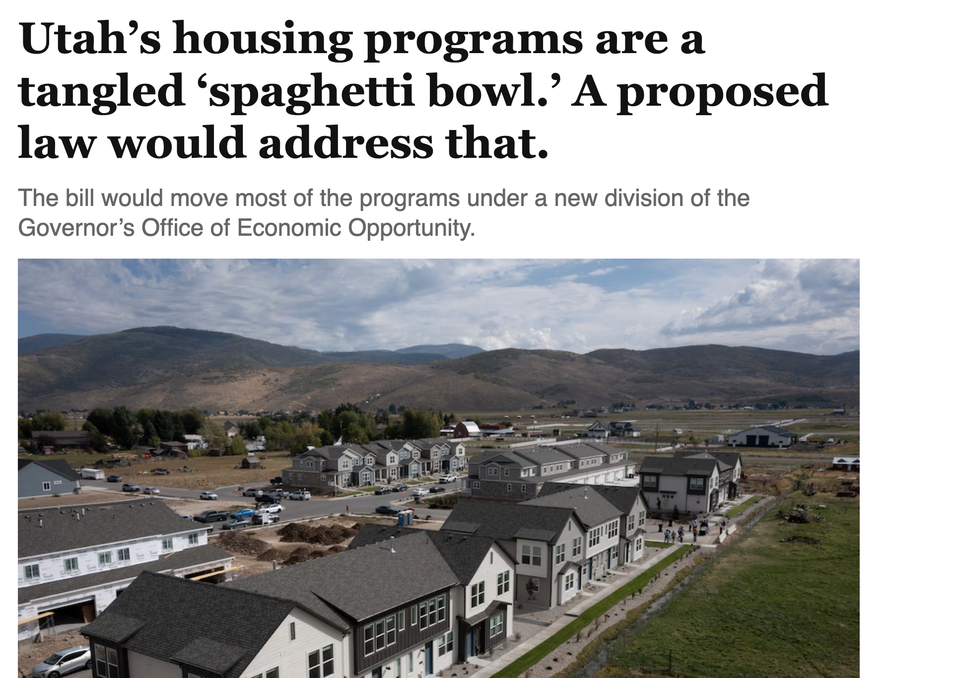 Utah’s housing programs are a tangled ‘spaghetti bowl.’ A proposed law would address that.