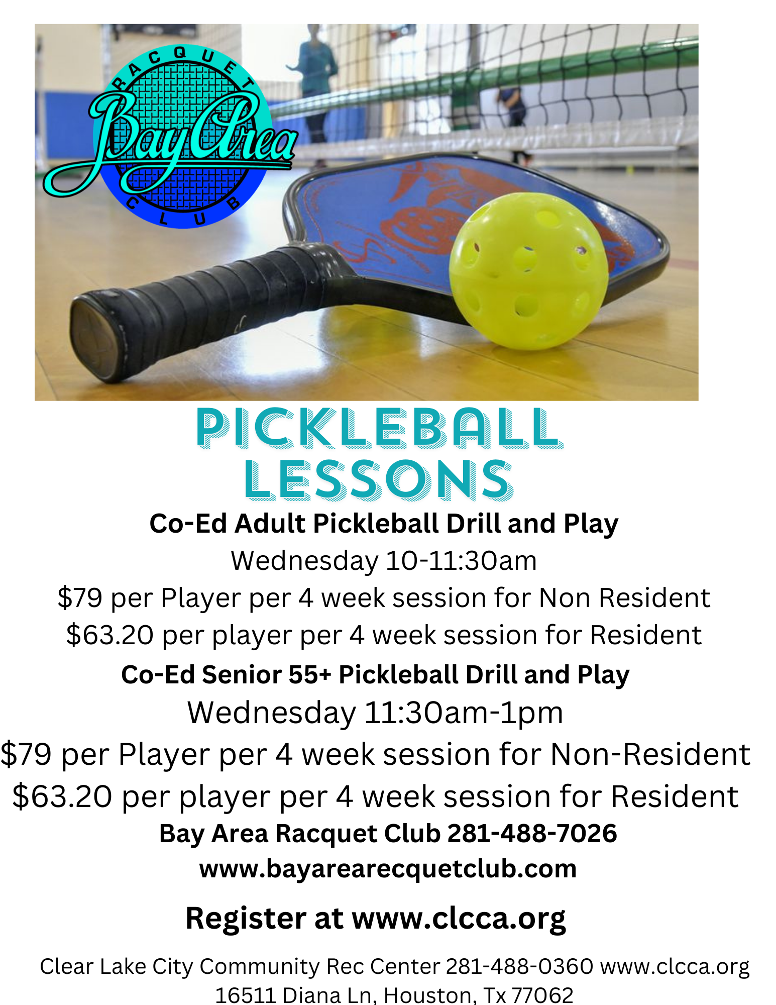 PICKLEBALL Clear Lake City Community Association