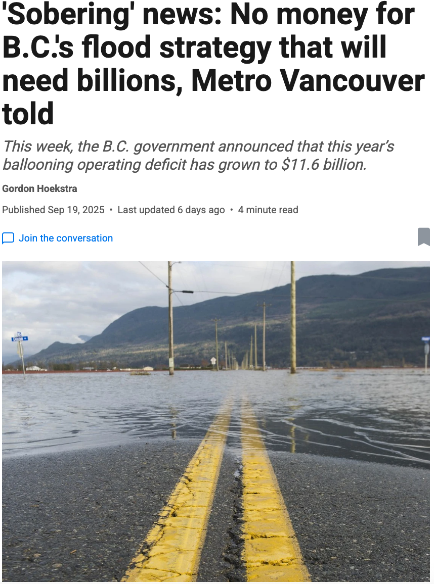Screenshot of a Vancouver Sun article titled: Trump wants B.C.'s water: Plausible or one big pipe dream?